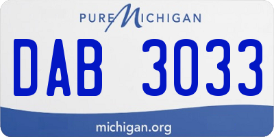 MI license plate DAB3033