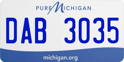 MI license plate DAB3035