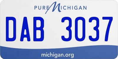 MI license plate DAB3037