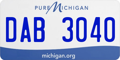 MI license plate DAB3040