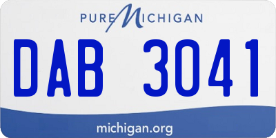 MI license plate DAB3041