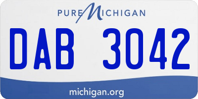 MI license plate DAB3042