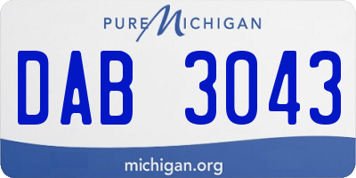 MI license plate DAB3043