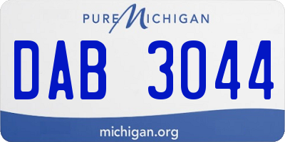 MI license plate DAB3044