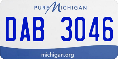 MI license plate DAB3046