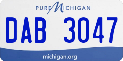 MI license plate DAB3047