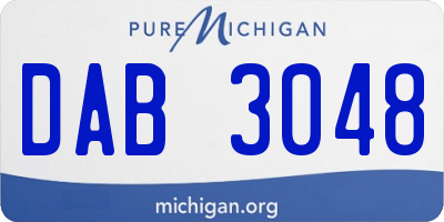 MI license plate DAB3048