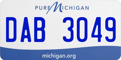MI license plate DAB3049