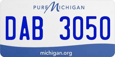 MI license plate DAB3050