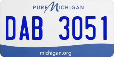 MI license plate DAB3051