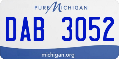 MI license plate DAB3052