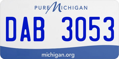 MI license plate DAB3053