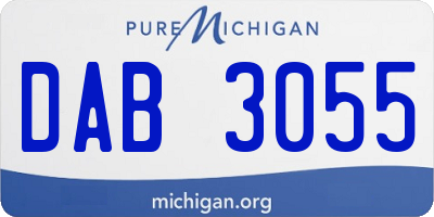 MI license plate DAB3055