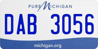 MI license plate DAB3056