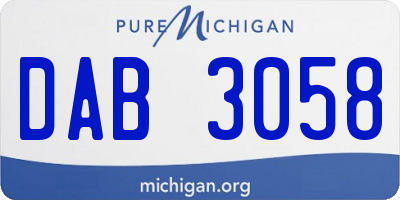 MI license plate DAB3058