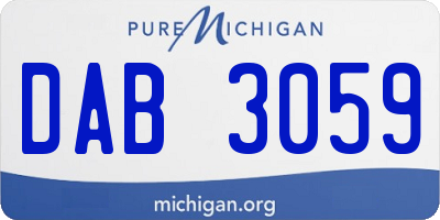 MI license plate DAB3059