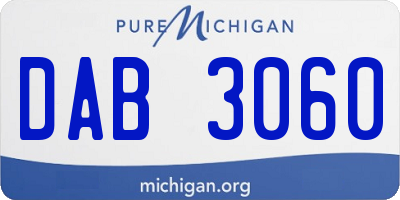 MI license plate DAB3060