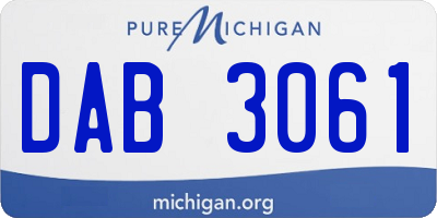 MI license plate DAB3061