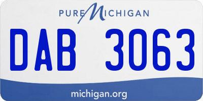 MI license plate DAB3063