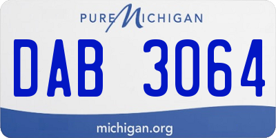 MI license plate DAB3064