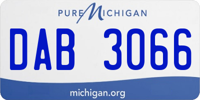 MI license plate DAB3066