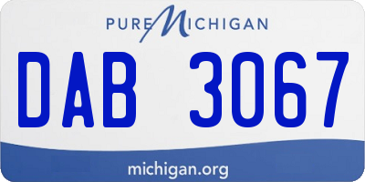 MI license plate DAB3067