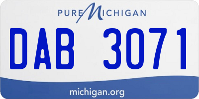 MI license plate DAB3071