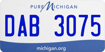 MI license plate DAB3075