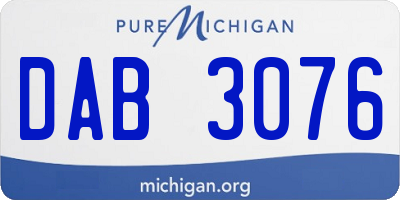 MI license plate DAB3076