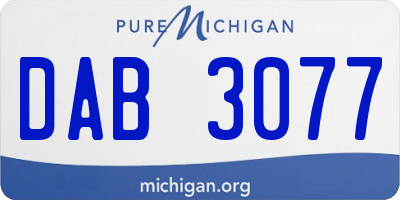 MI license plate DAB3077