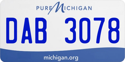 MI license plate DAB3078