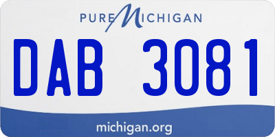 MI license plate DAB3081