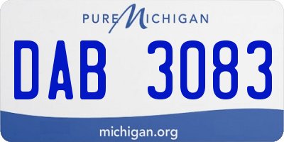 MI license plate DAB3083