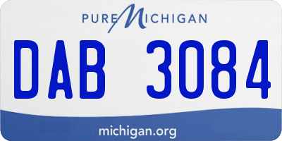 MI license plate DAB3084