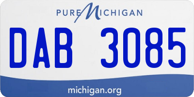 MI license plate DAB3085