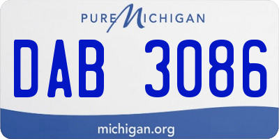 MI license plate DAB3086