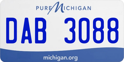 MI license plate DAB3088