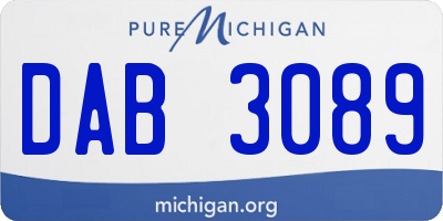 MI license plate DAB3089