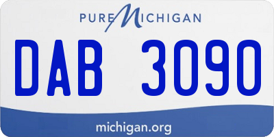 MI license plate DAB3090