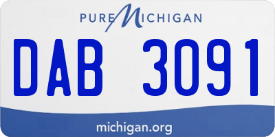 MI license plate DAB3091