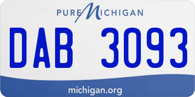 MI license plate DAB3093