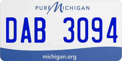 MI license plate DAB3094