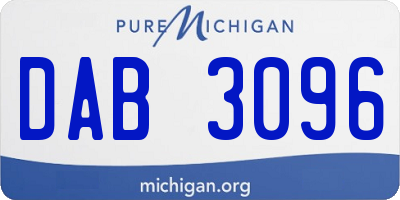 MI license plate DAB3096