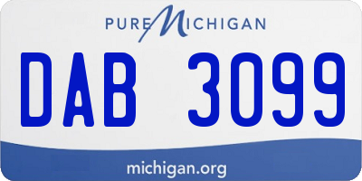 MI license plate DAB3099