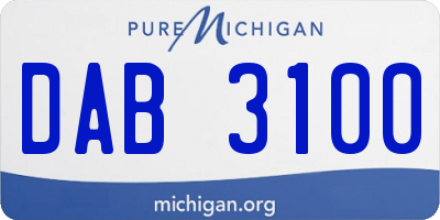 MI license plate DAB3100