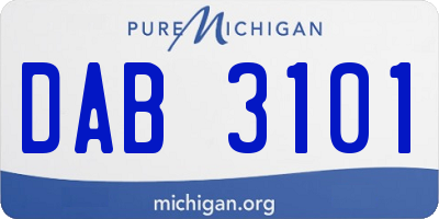 MI license plate DAB3101