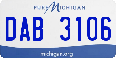 MI license plate DAB3106