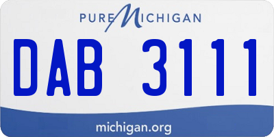 MI license plate DAB3111