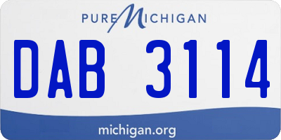 MI license plate DAB3114