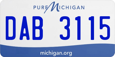 MI license plate DAB3115